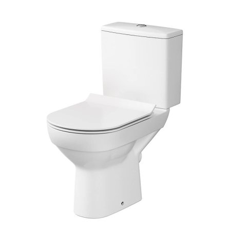 Cersanit City New Zestaw Toaleta WC kompaktowa CleanOn bez kołnierza z deską wolnoopadającą Slim i spłuczką biała K35-038