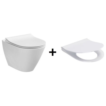 Cersanit City Oval Zestaw Toaleta WC CleanOn z deską Slim biała K35-025+K98-0146