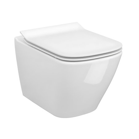 Cersanit City Square SET B220 Toaleta WC podwieszana 51x34,5 cm CleanOn bez kołnierza z deską wolnoopadającą Slim biały S701-405