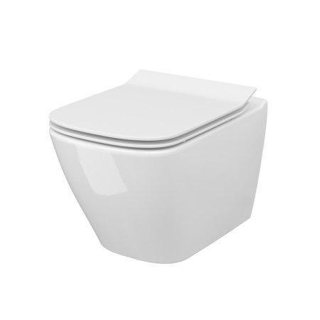 Cersanit City Square SET B220 Toaleta WC podwieszana 51x34,5 cm CleanOn bez kołnierza z deską wolnoopadającą Slim biały S701-405
