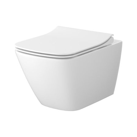 Cersanit City Square Zestaw Toaleta WC Vortex bez kołnierza + deska wolnoopadająca biały S701-884