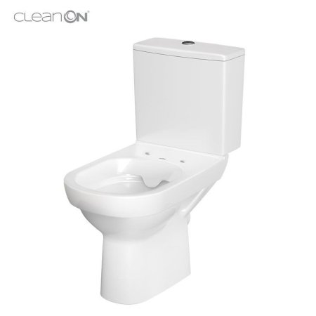 Cersanit City Zestaw Toaleta WC 67x36,5 cm kompaktowa bez kołnierza + deska wolnoopadająca biały K35-037