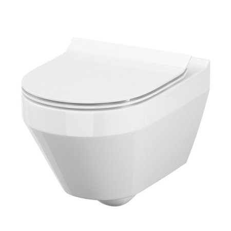 Cersanit Crea Toaleta WC podwieszana 52x35,5 cm owalna CleanOn bez kołnierza z ukrytym mocowaniem biała K114-015