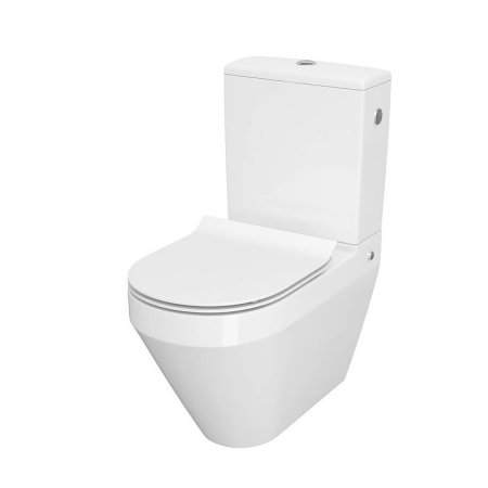 Cersanit Crea Zestaw Toaleta WC stojąca kompaktowa bez kołnierza + deska wolnoopadająca biały K114-023