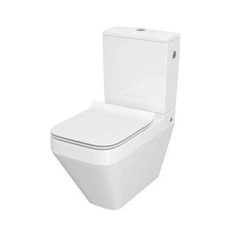 Cersanit Crea Zestaw Toaleta WC bez kołnierza kompakt + deska wolnoopadająca biała K114-022