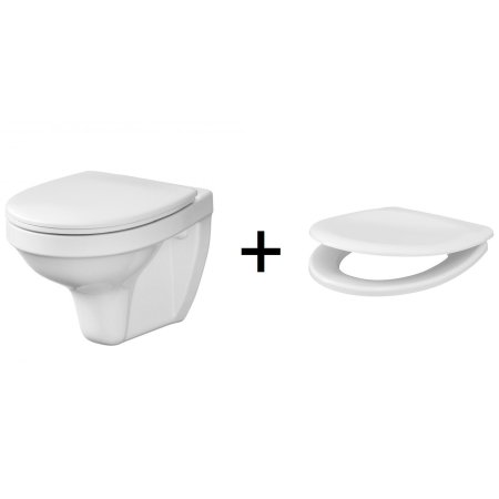 Cersanit Delfi Zestaw Toaleta WC podwieszana 51x36 cm + deska zwykła biały K97-140