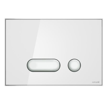 Cersanit Hi-Tec Intera Przycisk spłukujący do WC, szkło białe S97-022
