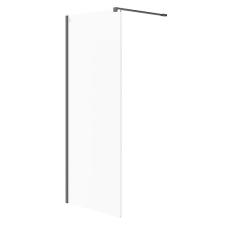 Cersanit Mille Kabina prysznicowa Walk-in 80x200 cm profile czarne szkło transparentne CleanPro S161-007