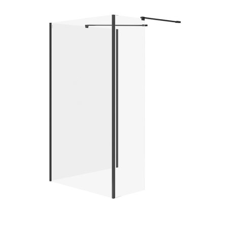 Cersanit Mille Kabina prysznicowa walk-in 100x90x200 cm profile czarne szkło transparentne S601-186
