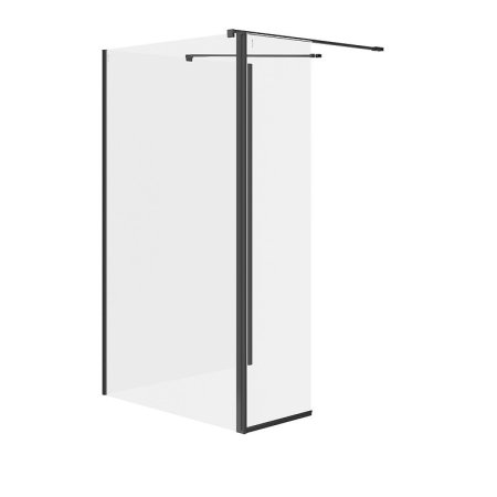 Cersanit Mille Ścianka prysznicowa walk-in 100x90x200 cm z ruchomą ścianką profile czarne szkło transparentne S601-188