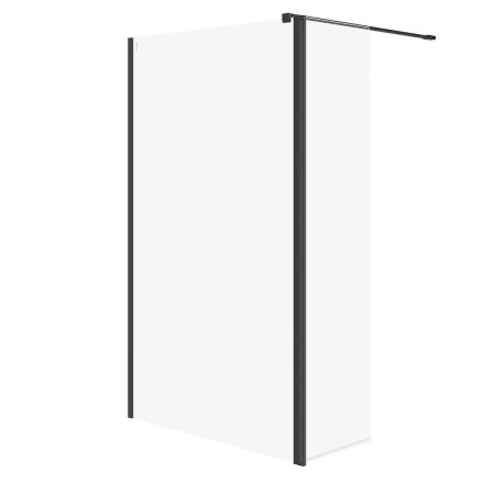 Cersanit Mille Kabina prysznicowa walk-in 120x50x200 cm z ruchomą ścianką profile czarne szkło transparentne S601-182