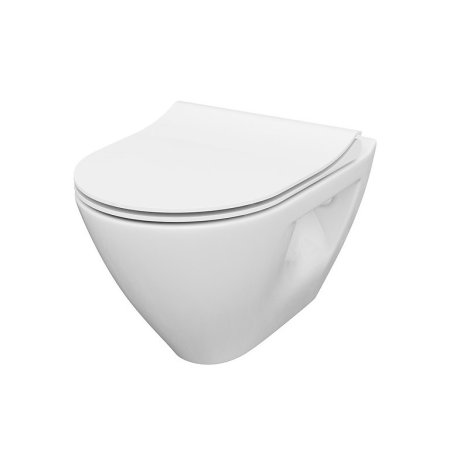 Cersanit Mille Zestaw Toaleta WC 50x36 cm bez kołnierza + deska wolnoopadająca cienka biały EcoBox S701-454-ECO