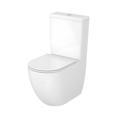 Cersanit Remo Zestaw Toaleta WC stojąca 62,2x36,2 cm kompakt bez kołnierza Tornado spłukiwanie wirowe + spłuczka + deska wolnoopadająca biały K3030-001