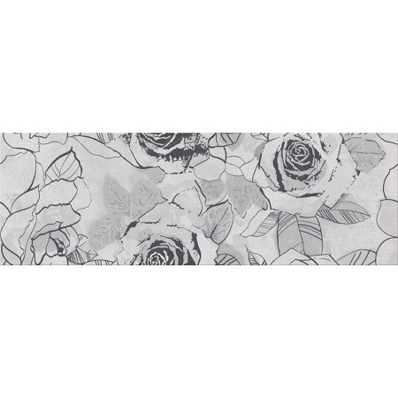 Cersanit Snowdrops Inserto Flower Płytka ścienna 20x60 cm, szara WD477-006