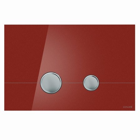Cersanit Stero Przycisk spłukujący do WC, szkło czerwone K97-371