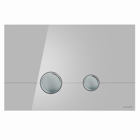 Cersanit Stero Przycisk spłukujący do WC, szkło szare K97-370