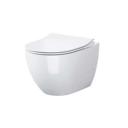 Cersanit Zen Zestaw Toaleta WC podwieszana 51x36 cm CleanOn bez kołnierza z deską wolnoopadającą slim Duroplast biała EcoBox S701-428-ECO