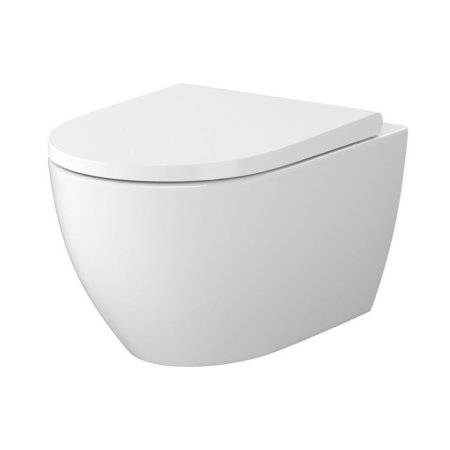 Cersanit Zen Oval Zestaw Toaleta WC Vortex bez kołnierza spłukiwanie wirowe + deska wolnoopadająca biały S701-719