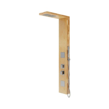 Corsan Basti Panel prysznicowy termostatyczny drewno bambusowe naturalne/chrom B002TCH