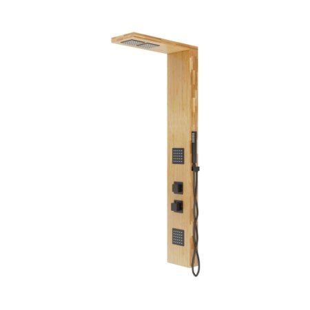 Corsan Basti Panel prysznicowy termostatyczny drewno bambusowe naturalne/czarny B002TBL