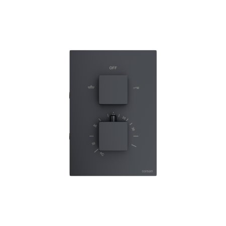 Corsan Bateria wannowo-prysznicowa podtynkowa termostatyczna czarny półmat CMT01BL