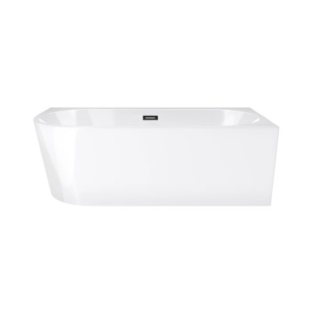 Corsan Intero Wanna wolnostojąca 160x74 cm narożna prawa z szeroką krawędzią biała + klik klak czarny E240LPBL
