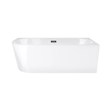 Corsan Intero Wanna wolnostojąca 170x80 cm narożna prawa z szeroką krawędzią biała + klik klak czarny E240XLPBL
