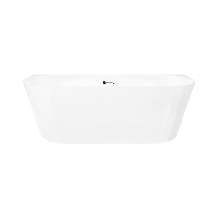 Corsan Mono Wanna wolnostojąca 150x74,5 cm przyścienna biała + klik klak chrom E029MCH