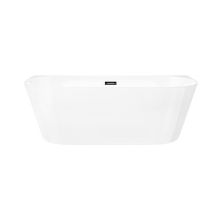 Corsan Mono Wanna wolnostojąca 150x74,5 cm przyścienna biała + klik klak czarny E029MBL