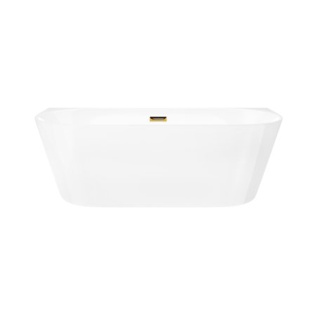 Corsan Mono Wanna wolnostojąca 170x80 cm przyścienna biała + klik klak złoty E029XLGL