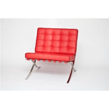 D2 BA1 Fotel inspirowany Barcelona 77x77x75 cm, czerwony 13497
