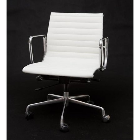 D2 CH Fotel biurowy inspirowany EA117 skóra 59x58 cm, chrom/biały 27712
