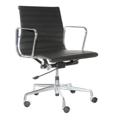 D2 CH Fotel biurowy inspirowany EA117 skóra 59x58 cm, chrom/czarny 24968