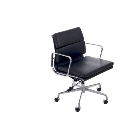 D2 CH Fotel biurowy inspirowany EA217 skóra 59x60 cm, chrom/czarny 27751