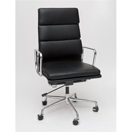 D2 CH Fotel biurowy inspirowany EA219 skóra 59x60 cm, chrom/czarny 27745