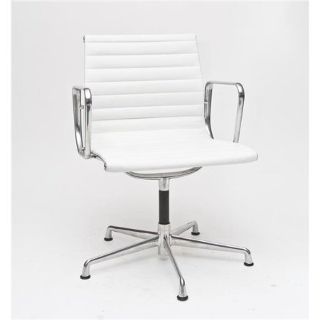 D2 CH Fotel konferencyjny inspirowany EA108 skóra 58x57 cm, chrom/biały 26864