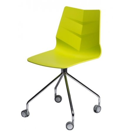D2 Leaf Roll Krzesło z podstawą na kółkach 45,5x48 cm, limonokowe 64218