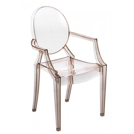 D2 Royal Krzesło inspirowane Louis Ghost 54x57 cm, bursztynowe/przezroczyste 64278