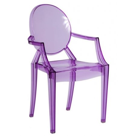 D2 Royal Krzesło inspirowane Louis Ghost 54x57 cm, fioletowe/przezroczyste 48938