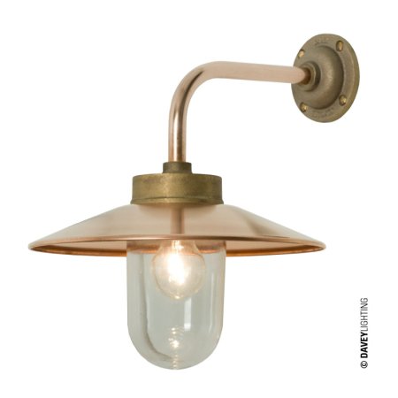 Davey Lighting Bracket Light Kinkiet zewnętrzny 25,5x47 cm IP54 Standard E27 GLS miedziany DP7680/GM/CL