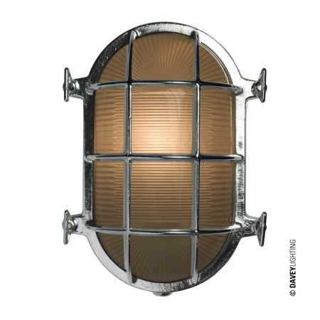 Davey Lighting Bulkhead Kinkiet 26x19,5 cm IP54 Standard E27 GLS chrom DP7034/CP