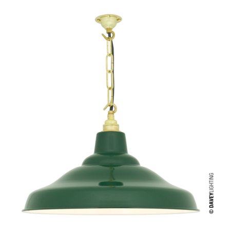 Davey Lighting School Light Lampa wisząca 25x40 cm IP20 Standard E27 GLS, zielony, biała DP7200/GR