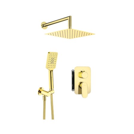 Deante Alpinia Zestaw prysznicowy podtynkowy z deszczownicą złoty BXYZZGAM