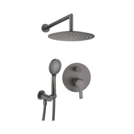 Deante Arnika Titanium Zestaw prysznicowy podtynkowy z deszczownicą titanium NAC_D9QP