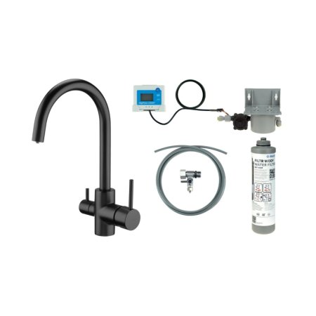 Deante Bateria kuchenna z filtrem czarny mat BCHFN64M