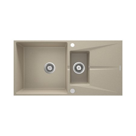 Deante Corio Zlewozmywak granitowy półtorakomorowy 97x50 cm piasek ZRC_7513