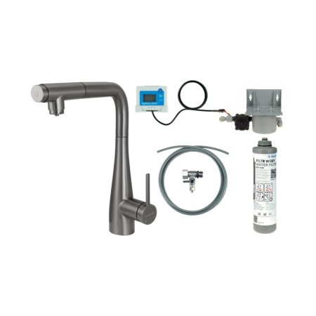 Deante Eridan Bateria kuchenna z wyciąganą wylewką z filtrem titanium BREFD75M