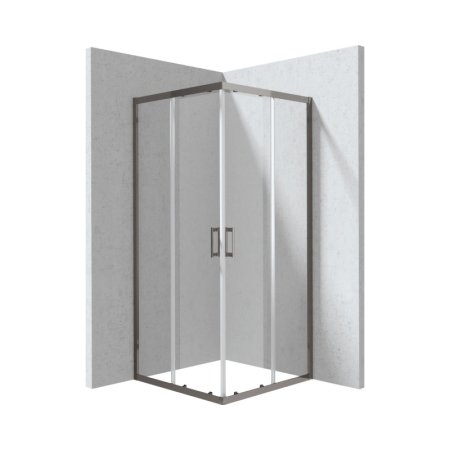 Deante Funkia Evo Kabina kwadratowa 80x80x195 cm drzwi przesuwne profile titanium/szkło transparentne KYC_D088P