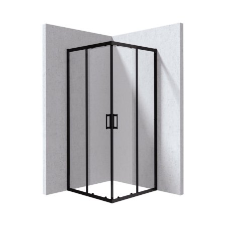 Deante Funkia Evo Kabina kwadratowa 90x90x195 cm drzwi przesuwne profile czarny mat/szkło transparentne KYC_N099P