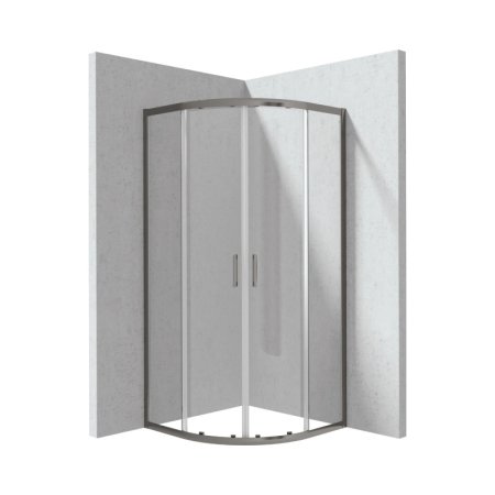 Deante Funkia Evo Kabina półokrągła 80x80x195 cm drzwi przesuwne profile titanium/szkło transparentne KYP_D088P